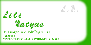 lili matyus business card